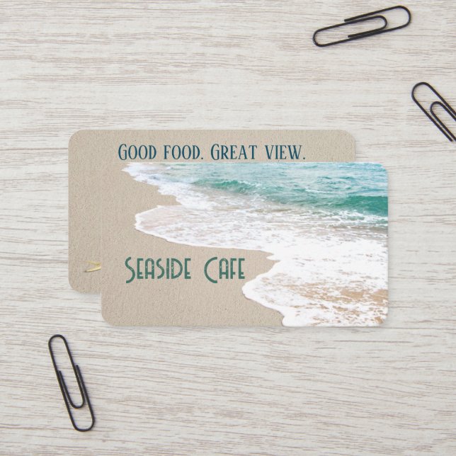 Tarjeta De Visita Playa del Océano con Oleaje (Anverso/Reverso In Situ)