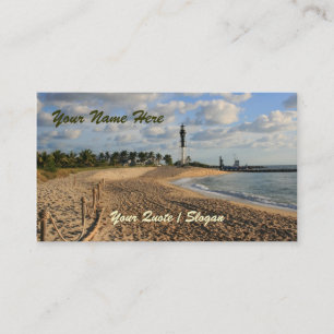 Tarjeta De Visita Playa en la salida del sol