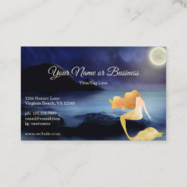 Tarjeta De Visita Playa Golden Blond Mermaid Full Moon Lagoon