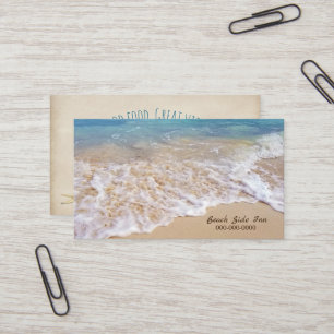 Tarjeta De Visita Playa oceánica con surf espumoso