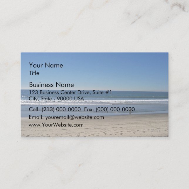 Tarjeta De Visita Playa Oceanside (Anverso)
