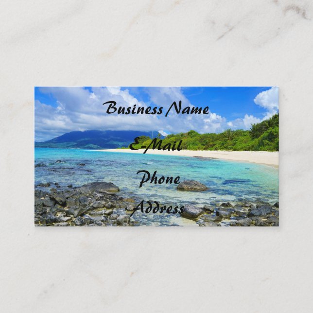 Tarjeta De Visita Playa rocosa hawaiana tropical (Anverso)
