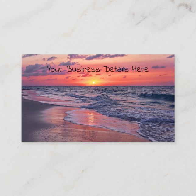 Tarjeta De Visita Playa Tropical Bahamas Sunset Paradise (Anverso)