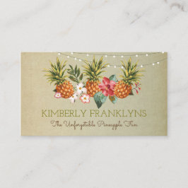 Tarjeta De Visita playa tropical de piña fiesta palmeras