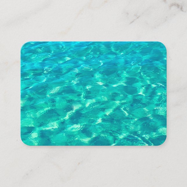 Tarjeta De Visita Playa tropical en el Verde azulado Aqua Turquoise  (Anverso)