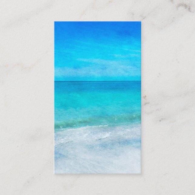 Tarjeta De Visita Playa tropical en el Verde azulado Aqua Turquoise  (Anverso)