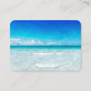 Tarjeta De Visita Playa tropical en el Verde azulado Aqua Turquoise