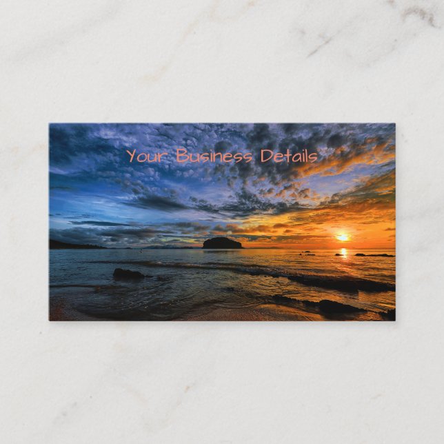 Tarjeta De Visita Playa Tropical Sunset (Anverso)