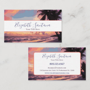 Tarjeta De Visita Playa Tropical Sunset