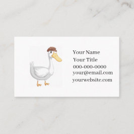Tarjeta De Visita Playful Cartoon Duck with Brown Hat
