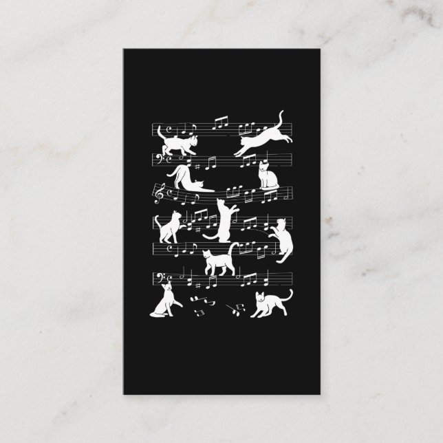 Tarjeta De Visita Playful Cats Funny Musician Cat Owner Humor (Anverso)