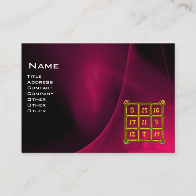 Tarjeta De Visita PLAZA MÁGICA 33 , Negro fucsia rosa (Anverso)