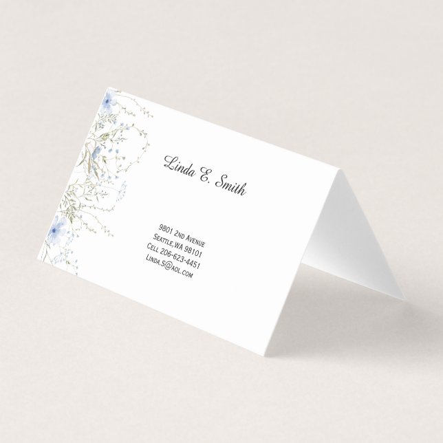 Tarjeta de visita plegada (Anverso)