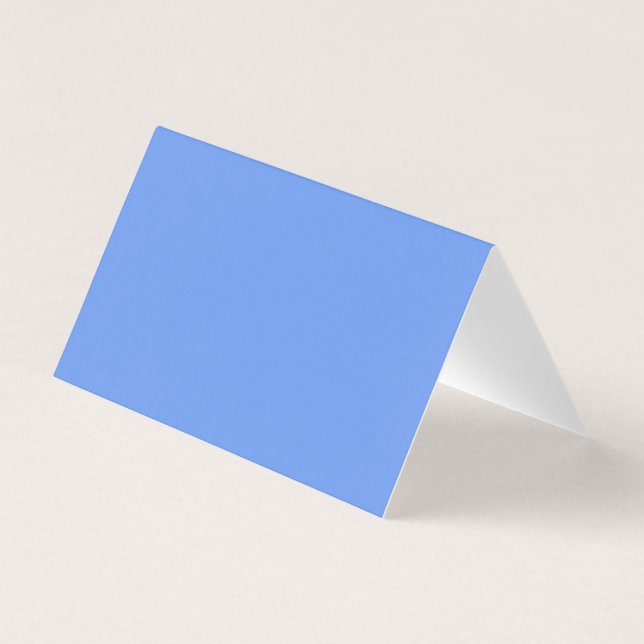 Tarjeta de visita plegada azul Cornflower (Anverso)