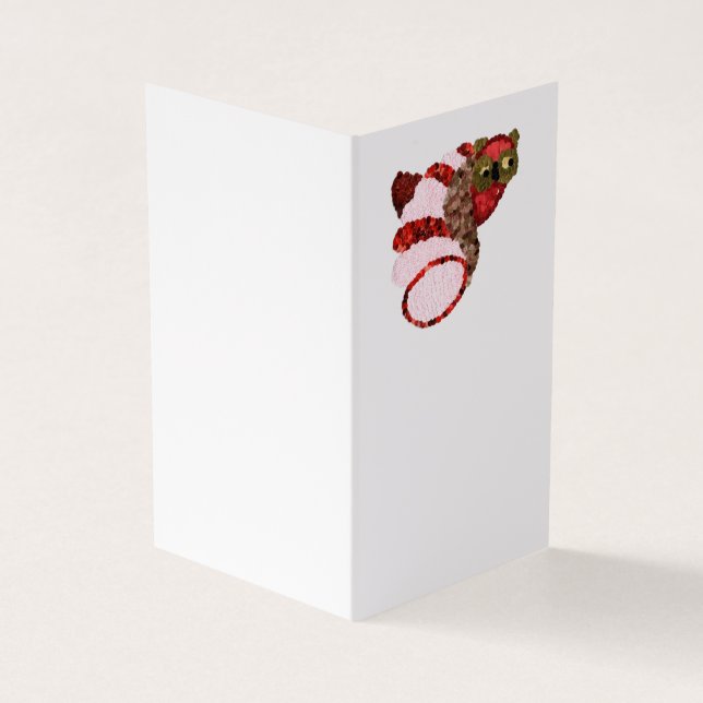 Tarjeta de visita plegada del libro de búho (Exterior)