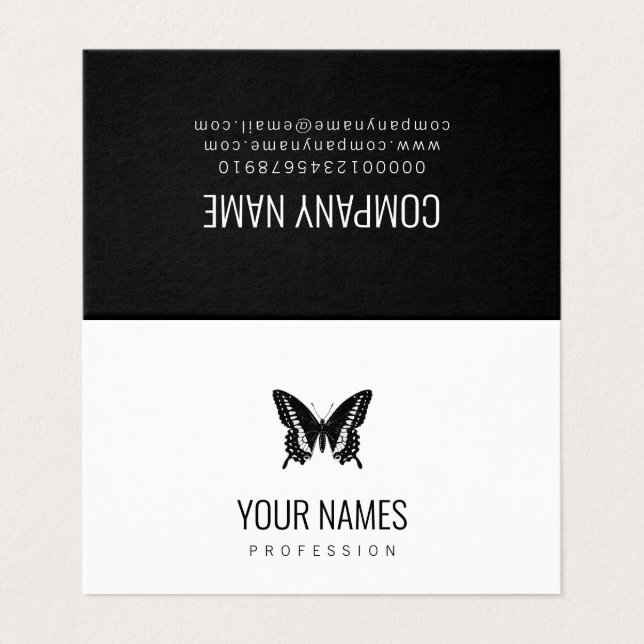 Tarjeta de visita plegada: MARIPOSA (Exterior desplegado)