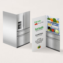 tarjeta de visita plegada para nutricionistas refr