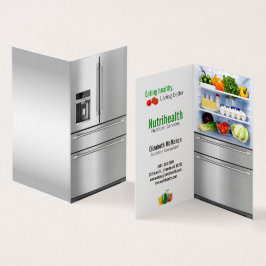 tarjeta de visita plegada para nutricionistas refr