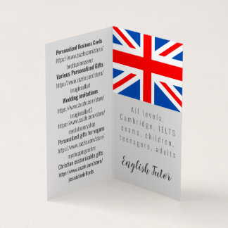 Tarjeta de visita plegada personalizada de tutor i