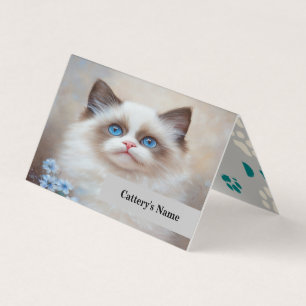 Tarjeta de visita plegada personalizada Ragdoll Ca