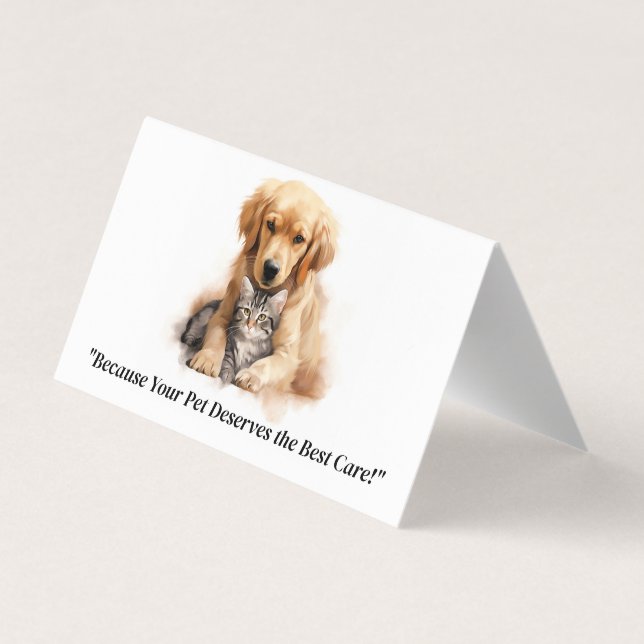 Tarjeta de visita plegada personalizado para cuida (Reverso)