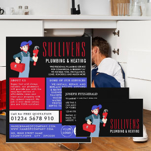 Tarjeta De Visita Plomero personalizado, fontanero, fontanería