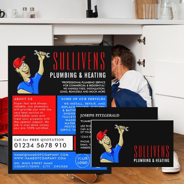 Tarjeta De Visita Plomero personalizado, fontanero, fontanería (Subido por el creador)