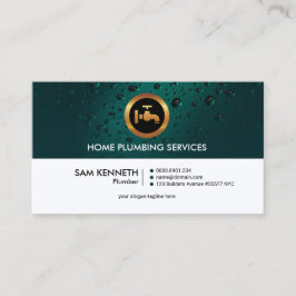 Tarjeta De Visita Plomero profesional simple de agua retro