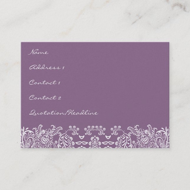 Tarjeta De Visita Plum Love Birds Business Cards (Anverso)