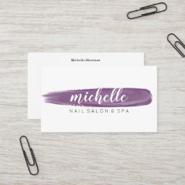 Tarjeta De Visita Plum Nail Polaco Brush Salon Manicura Medios socia