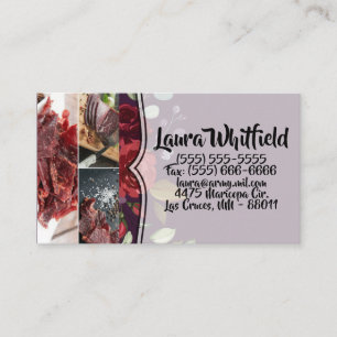 Tarjeta de visita Plum Rosas púrpura Geométrica de