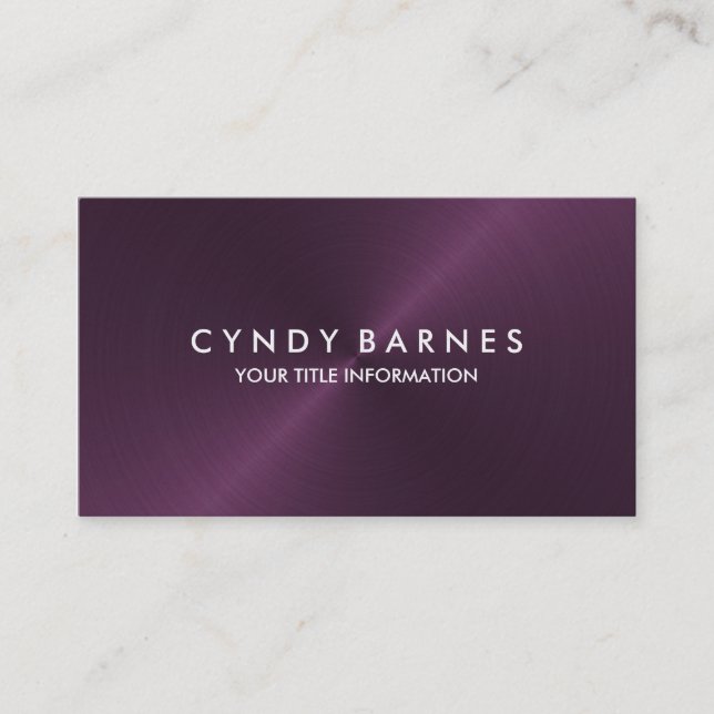 Tarjeta De Visita Plum Sheen Business Card (Anverso)