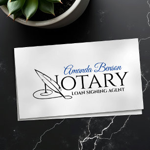 Tarjeta De Visita Pluma de escritura tipografía notarial