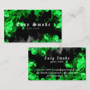 Tarjeta De Visita Pluma de humo de vapor negro y blanco