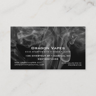 Tarjeta De Visita Pluma de humo de vapor negro y blanco