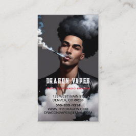 Tarjeta De Visita Pluma de humo de vapor negro y blanco empresarial