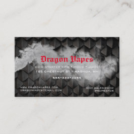 Tarjeta De Visita Pluma de humo de vapor Vape C de negocios en blanc