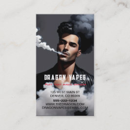 Tarjeta De Visita Pluma de humo Vapor Vape Blanco y Negro