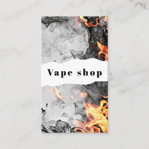 Tarjeta De Visita Pluma de humo Vapor Vape Blanco y Negro