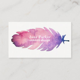 Tarjeta De Visita Pluma de la acuarela