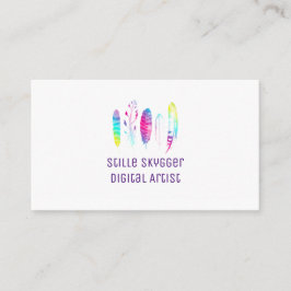 Tarjeta De Visita Pluma de la acuarela