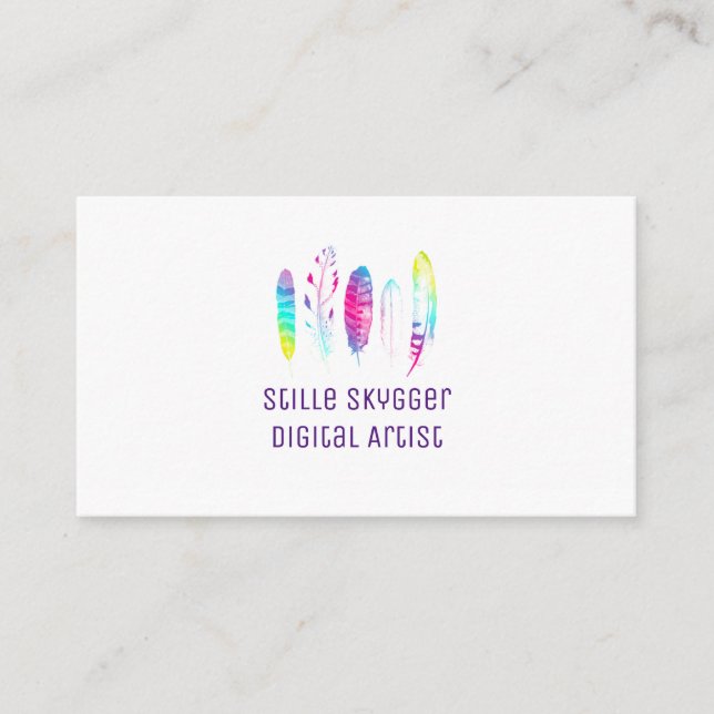 Tarjeta De Visita Pluma de la acuarela (Anverso)