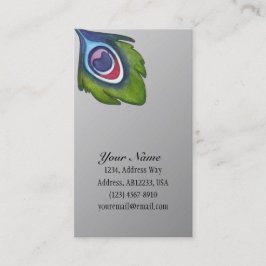 Tarjeta De Visita Pluma de pavo real