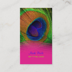 Tarjeta De Visita Pluma de pavo real de PixDezines