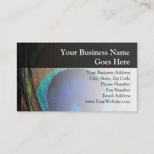 Tarjeta De Visita Pluma de pavo real personalizada