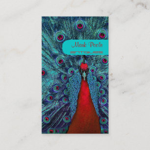 Tarjeta De Visita Pluma de pavo real PixDezines