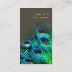 Tarjeta De Visita pluma de pavo real/psiédelico PixDezines