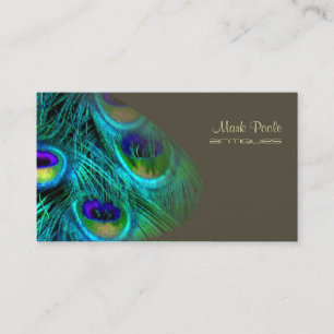 Tarjeta De Visita pluma de pavo real/psiédelico PixDezines