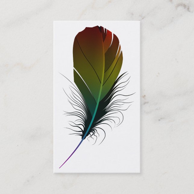 Tarjeta De Visita pluma del arco iris (Anverso)
