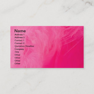 Tarjeta De Visita Pluma rosa